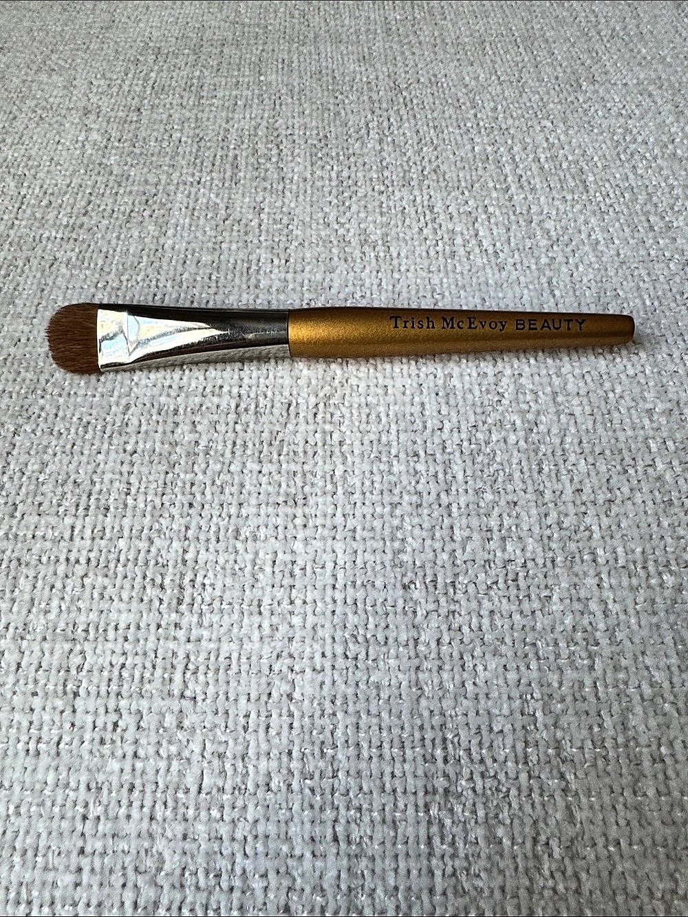 Trish McEvoy Beauty Brush #34 Makeup Brown & Gold